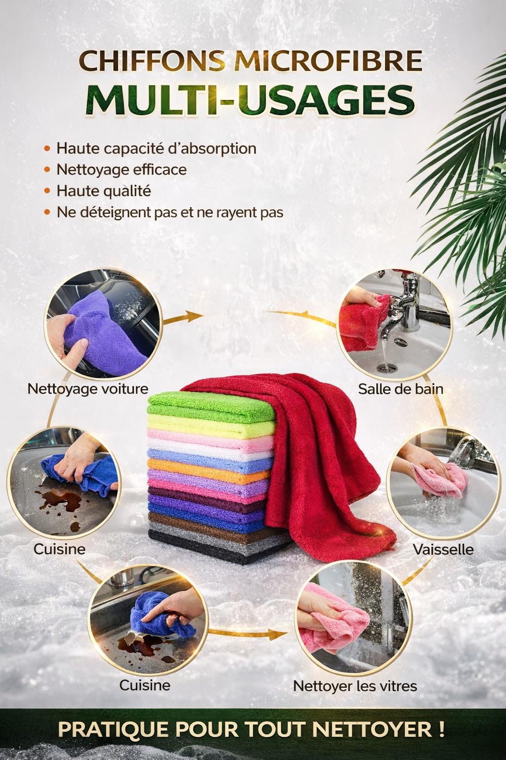 une serviette microfibre offerte